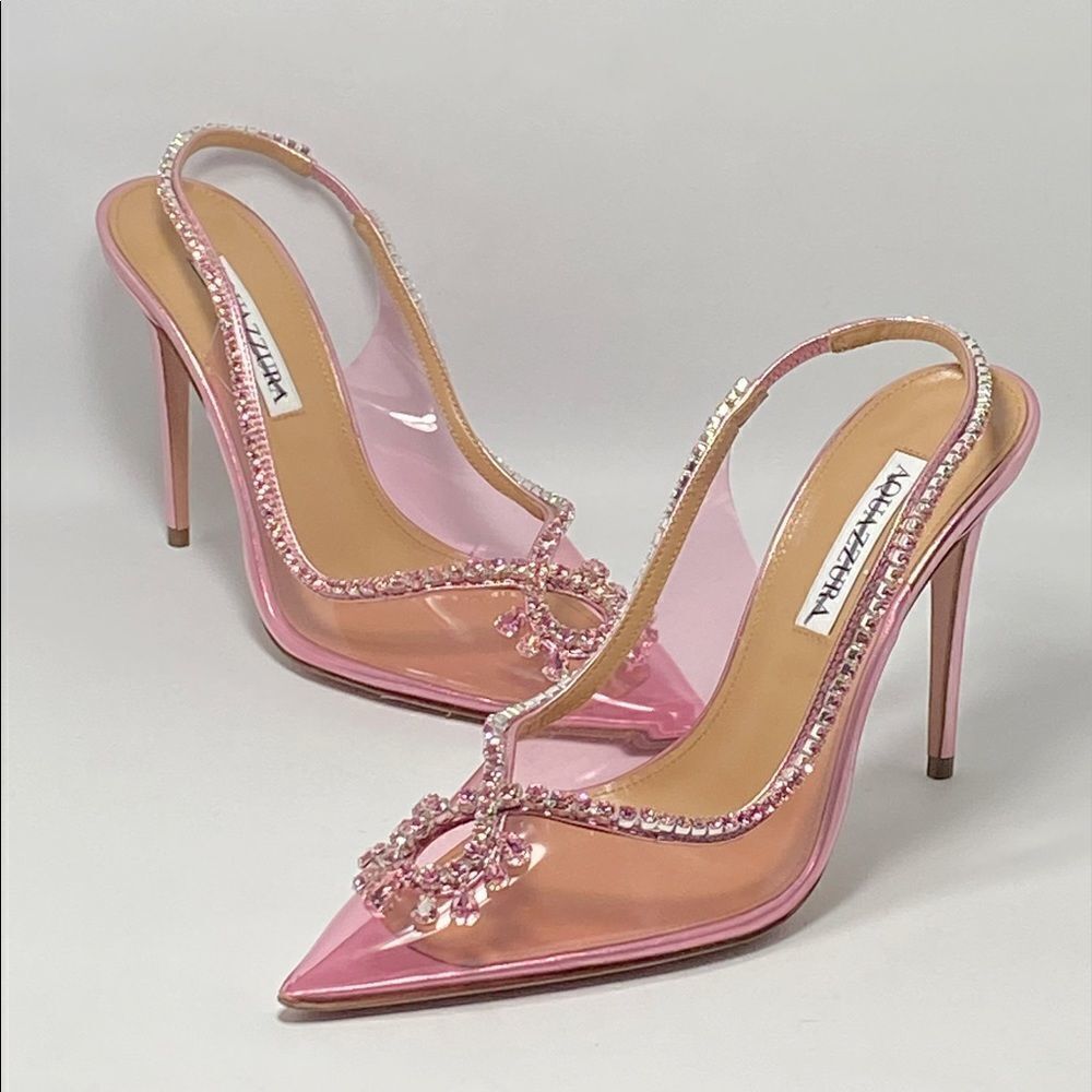 Aquazzura Seduction 105mm crystal-embellished pumps size 38